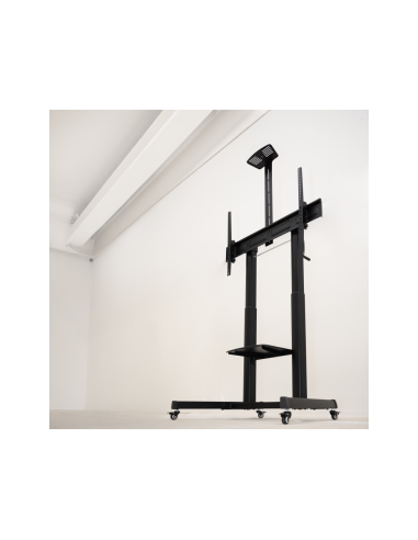 TooQ “AQUILES” Soporte de Suelo con Ruedas con Regulación de Altura para Pantallas 60"-100", Negro