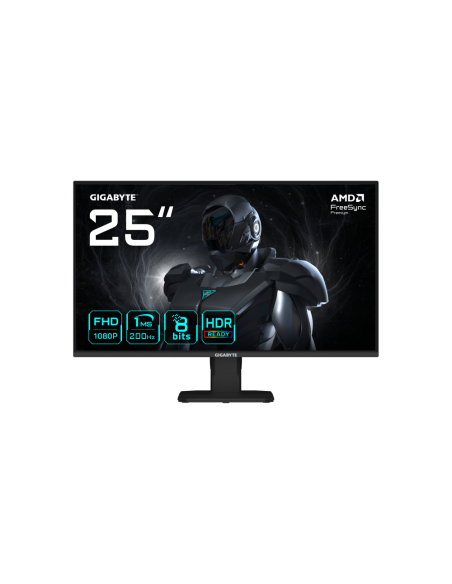 GIGABYTE GS25F2 Monitor Gaming 25" FHD - 1920 x 1080, 200Hz, 1ms, 300 cd/m², Display HDR 10, HDMI 2.0, DisplayPort 1.4