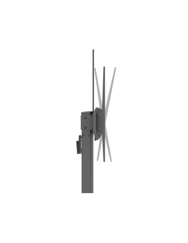 AISENS Soporte De Suelo Eco Con Ruedas Y Manivela, Bandeja Para DVD Y Soporte De Camara Para Monitor/TV 120kg De 60"-100", Negro