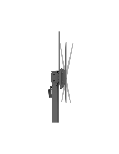 AISENS Soporte De Suelo Eco Con Ruedas Y Manivela, Bandeja Para DVD Y Soporte De Camara Para Monitor/TV 120kg De 60"-100", Negro