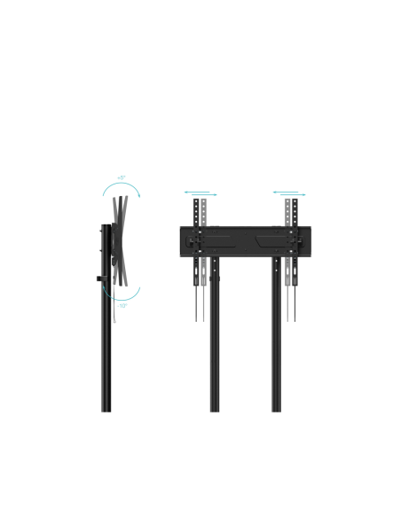 TooQ “KEFRÉN” Soporte de suelo con Ruedas para pantallas de 37”-70”, Negro