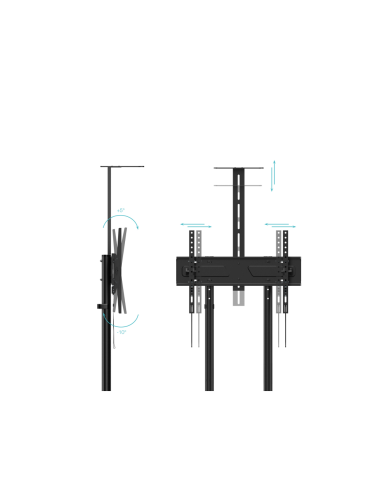 TooQ “NEFERTITI” Soporte de suelo con Ruedas para pantallas de 37”-70”, Negro
