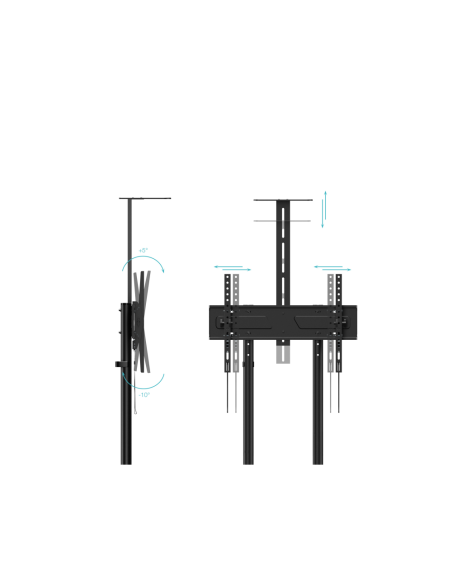 TooQ “NEFERTITI” Soporte de suelo con Ruedas para pantallas de 37”-70”, Negro