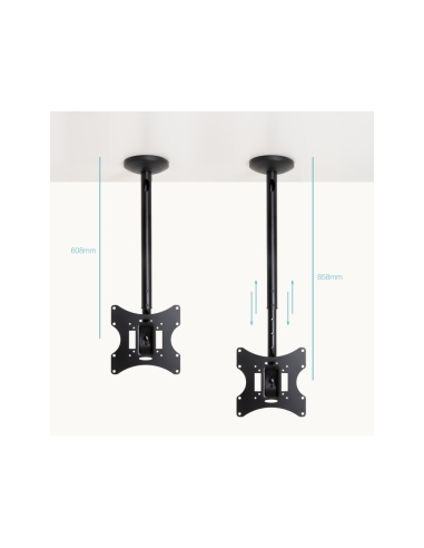 TooQ Soporte de Techo para pantallas 23”-42”, Negro