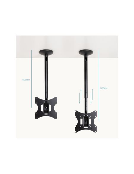 TooQ Soporte de Techo para pantallas 23”-42”, Negro
