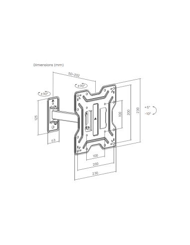 AISENS Soporte Eco Giratorio, Inclinable Para Monitor/TV 30kg (2 Pivotes) De 23"-43", Negro