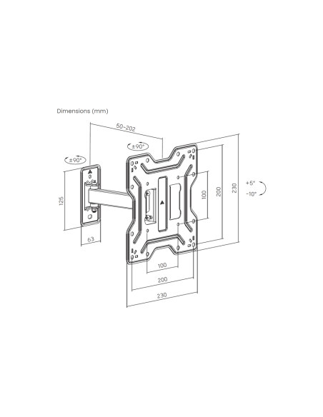 AISENS Soporte Eco Giratorio, Inclinable Para Monitor/TV 30kg (2 Pivotes) De 23"-43", Negro