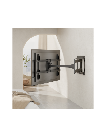 AISENS Soporte Pro Giratorio, Inclinable y Nivelable para Monitor/TV 50kg de 43"-80", Negro