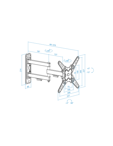 TooQ LP1345TN-B soporte para TV 109,2 cm (43")