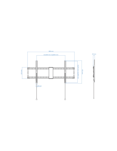 TooQ LP4390F-B soporte para TV 2,29 m (90") Negro