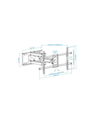 TooQ LP3790TN-B soporte para TV 2,29 m (90") Negro