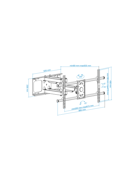 TooQ LP3790TN-B soporte para TV 2,29 m (90") Negro