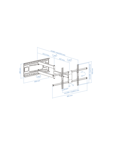 TooQ LP4380XL-B soporte para TV 2,03 m (80") Negro