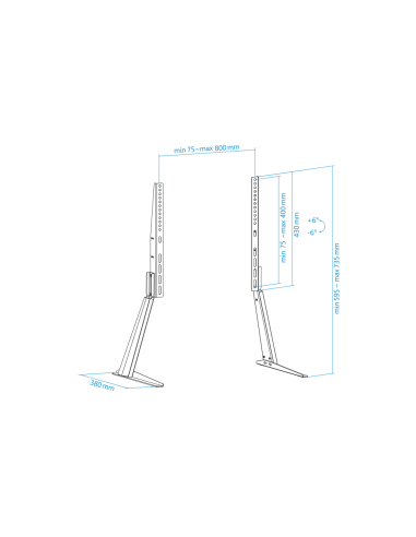 TooQ Soporte de mesa para pantallas 32”-70”