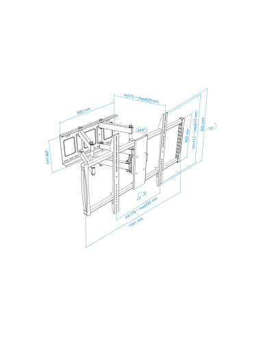 TooQ LP75100TN-B soporte para TV 152,4 cm (60") Negro