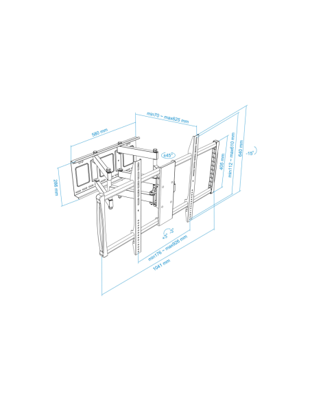TooQ LP75100TN-B soporte para TV 152,4 cm (60") Negro