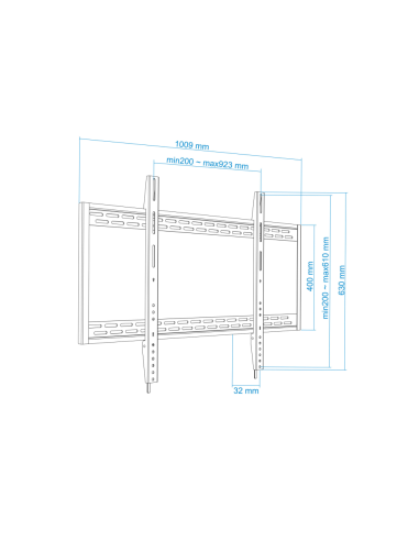 TooQ LP41130F-B soporte para TV 2,54 m (100") Negro