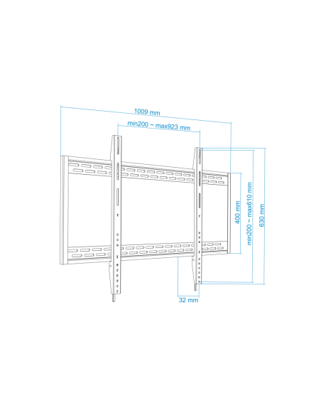 TooQ LP41130F-B soporte para TV 2,54 m (100") Negro