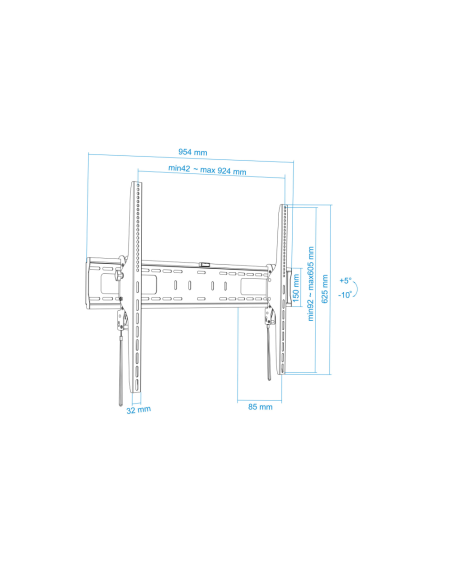TooQ LP42100T-B soporte para TV 2,54 m (100")