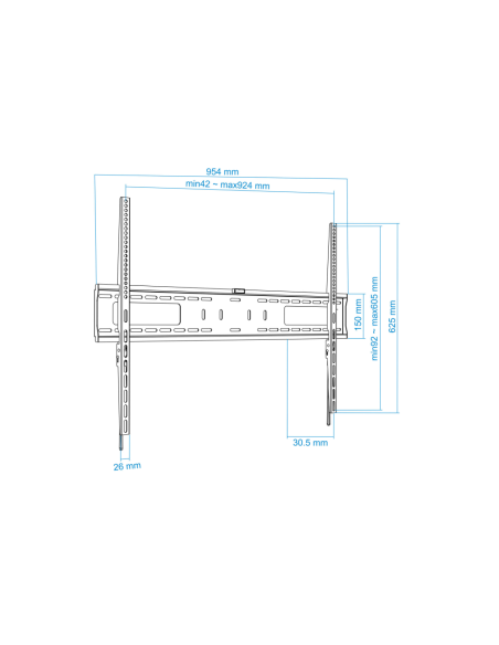 TooQ LP41100F-B soporte para TV 2,54 m (100")