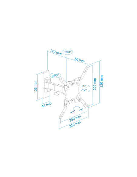 TooQ LP2042TNL-B soporte para TV 106,7 cm (42") Negro