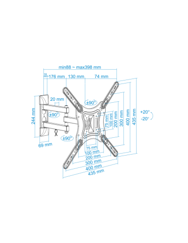 TooQ LP6055TN-B soporte para TV 139,7 cm (55")