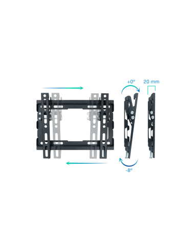 TooQ LP1044T-B soporte para TV 109,2 cm (43") Negro