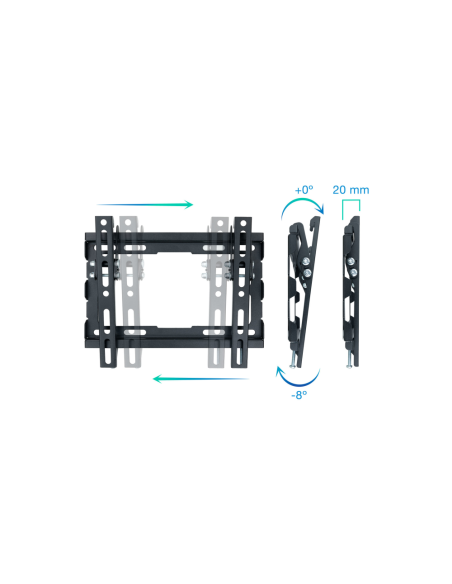 TooQ LP1044T-B soporte para TV 109,2 cm (43") Negro