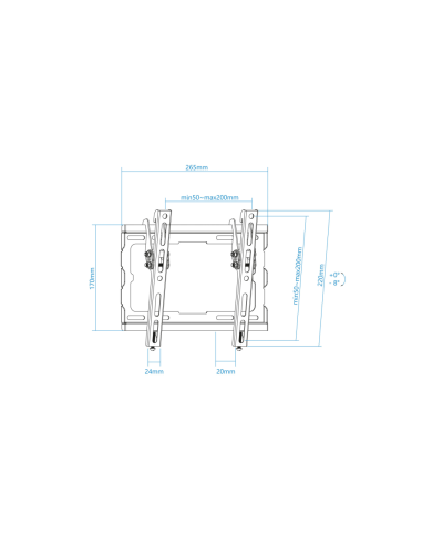 TooQ LP1044T-B soporte para TV 109,2 cm (43") Negro