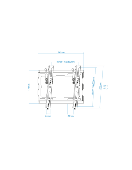 TooQ LP1044T-B soporte para TV 109,2 cm (43") Negro