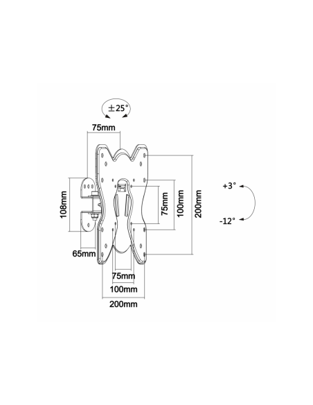 AISENS WT42TS-005 soporte para TV 106,7 cm (42") Negro