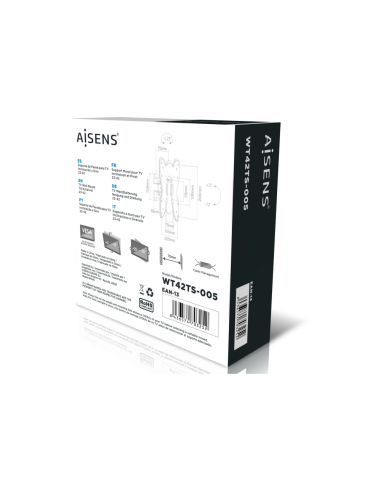 AISENS WT42TS-005 soporte para TV 106,7 cm (42") Negro