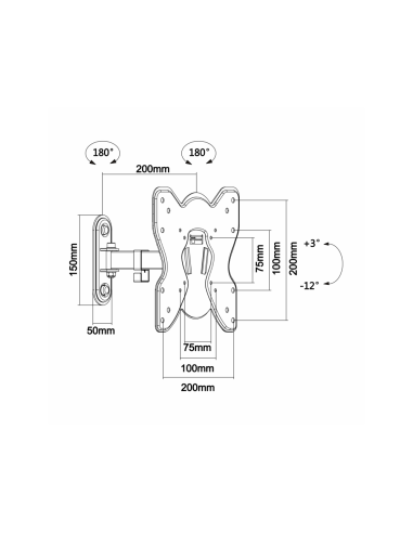 AISENS WT42TSE-007 soporte para TV 106,7 cm (42") Negro