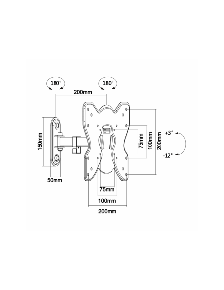 AISENS WT42TSE-007 soporte para TV 106,7 cm (42") Negro
