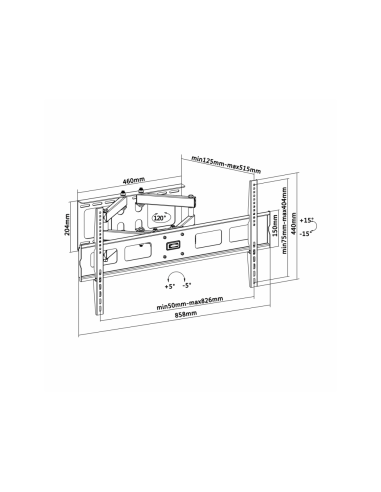 AISENS WT70TSLE-029 soporte para TV 2,29 m (90") Negro
