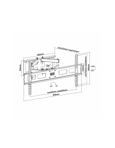 AISENS WT70TSLE-029 soporte para TV 2,29 m (90") Negro