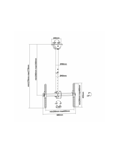 AISENS CT70TSLE-033 soporte para TV 177,8 cm (70") Negro