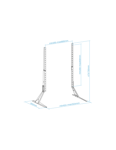 TooQ Soporte de mesa para pantallas 23”-75”