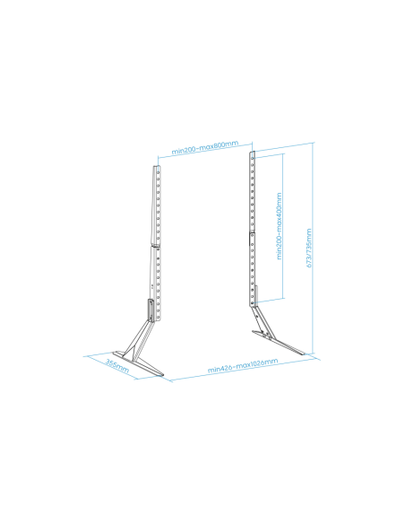 TooQ Soporte de mesa para pantallas 23”-75”
