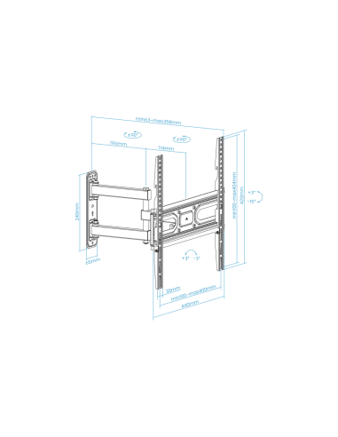 TooQ Soporte de pared para pantallas 32”- 55”