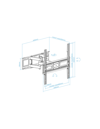 TooQ Soporte de pared para pantallas 32”- 70”