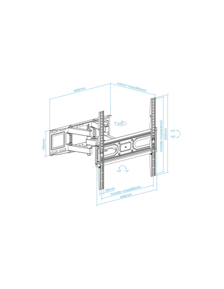 TooQ Soporte de pared para pantallas 32”- 70”