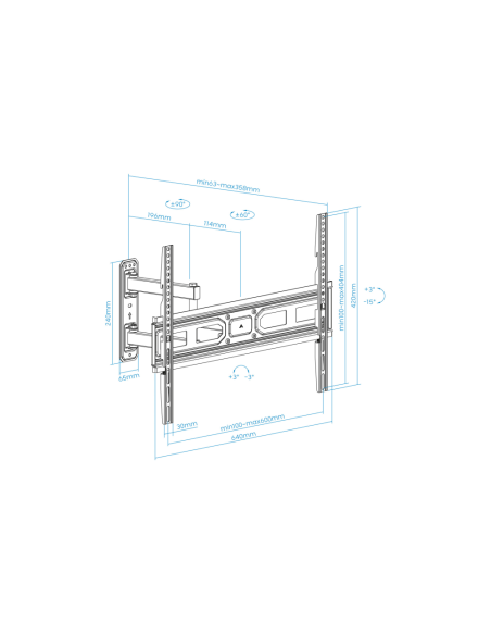 TooQ LP7863TN-B soporte para TV 177,8 cm (70") Negro