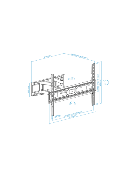 TooQ Soporte de pared para pantallas 37”- 80”