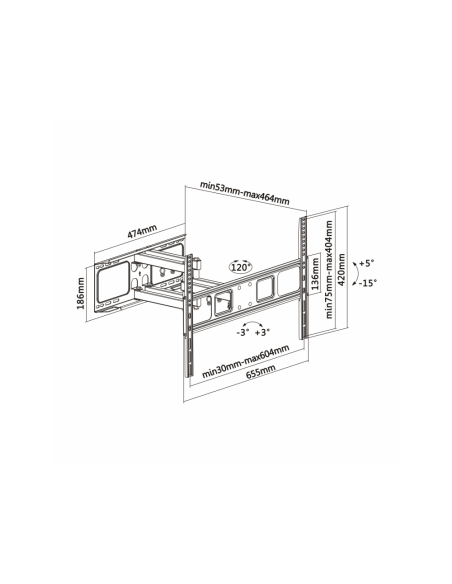 AISENS WT70TSLE-023 soporte para TV 177,8 cm (70") Negro