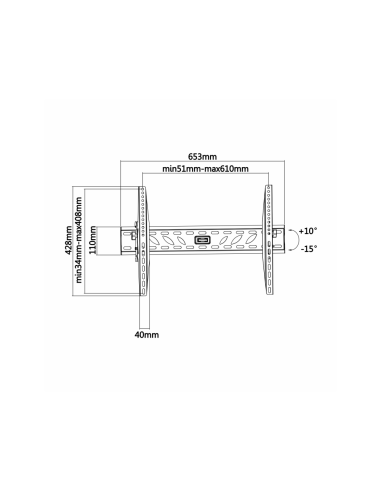 AISENS WT70T-019 soporte para TV 177,8 cm (70") Negro