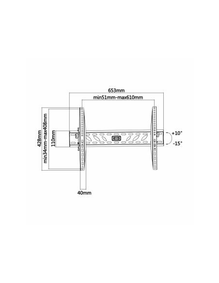 AISENS WT70T-019 soporte para TV 177,8 cm (70") Negro