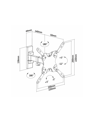 AISENS WT42TSLE-009 soporte para TV 106,7 cm (42") Negro