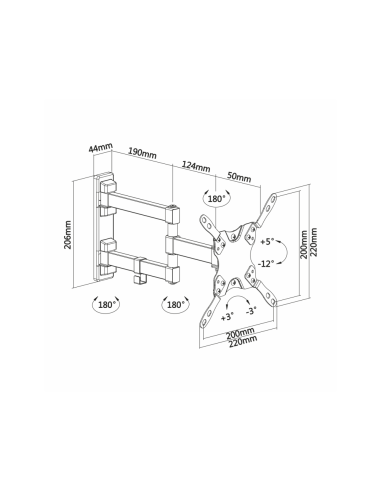 AISENS WT42TSLE-011 soporte para TV 106,7 cm (42") Negro