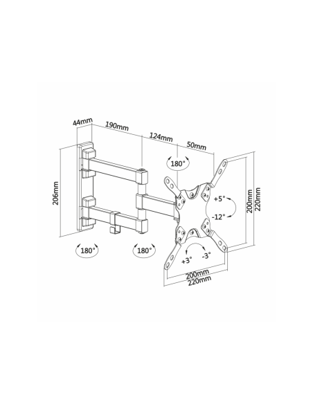 AISENS WT42TSLE-011 soporte para TV 106,7 cm (42") Negro